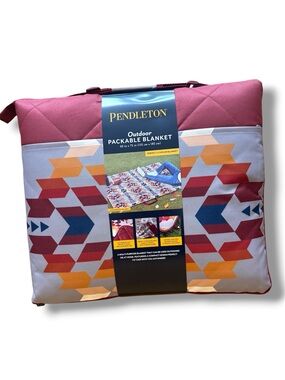 Pendleton Legend Lake Russet Red Geometric Outdoor Packable Blanket